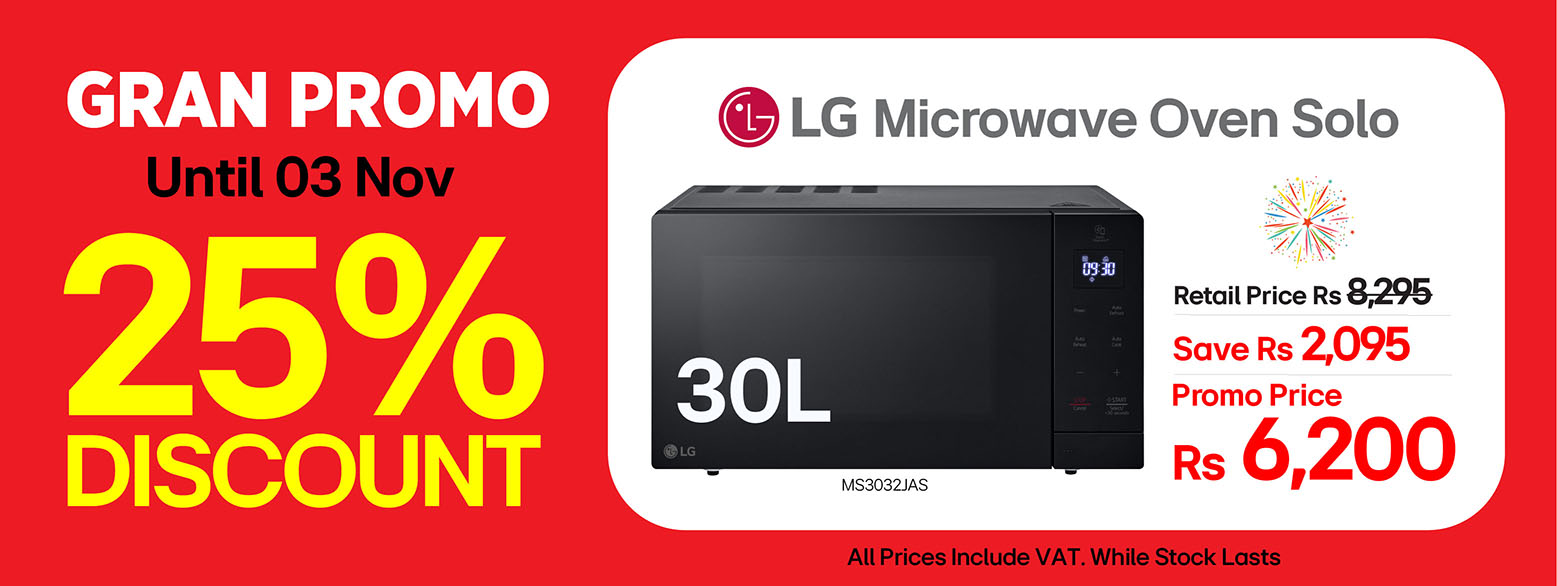 LG Microwave Oven Solo 30L MS3032JAS
