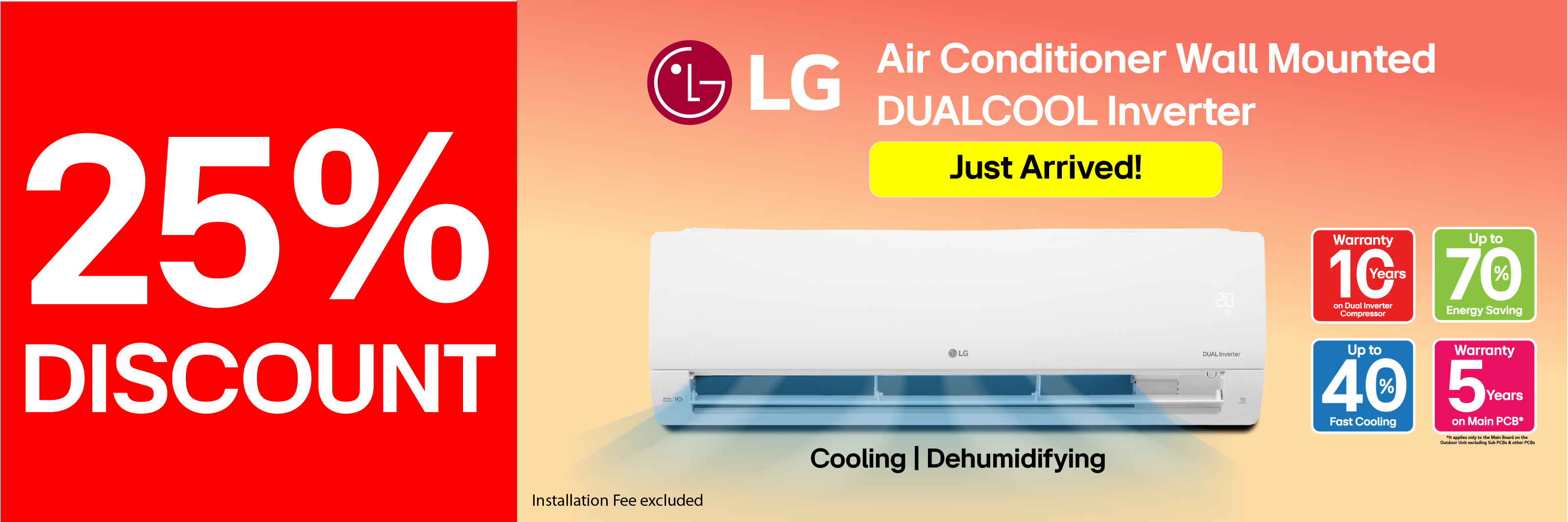 LG Air Conditioner Wall Mounted DUALCOOL Inverter