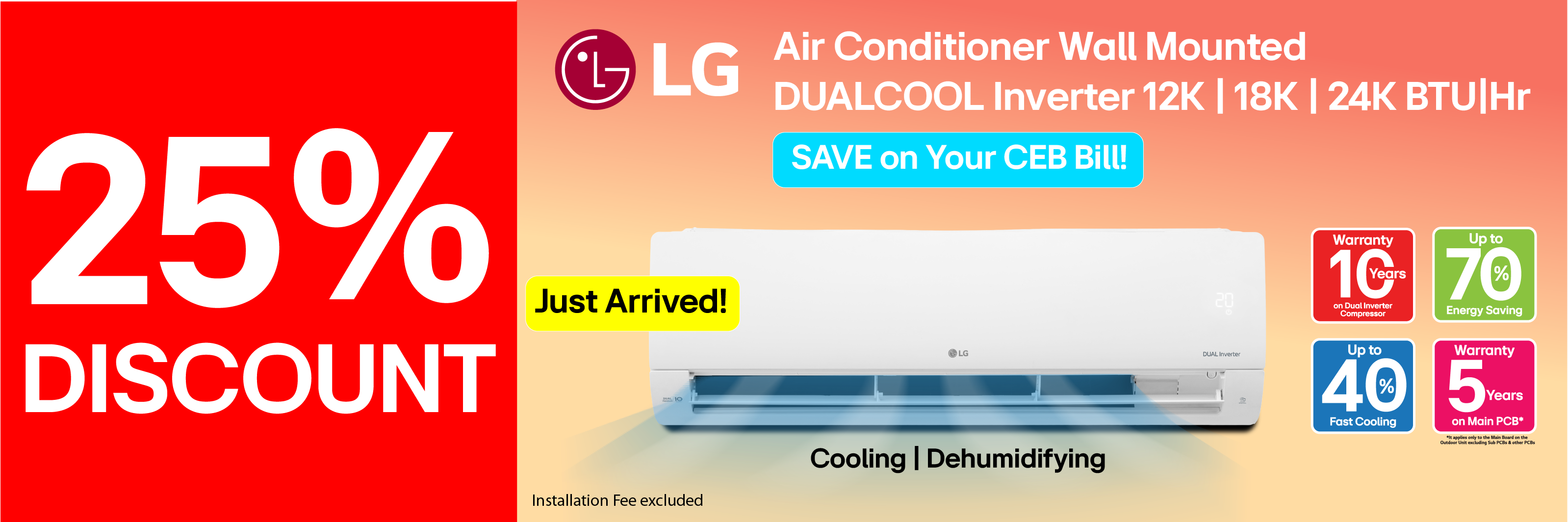 LG Air Conditioner Wall Mounted DUALCOOL Inverter