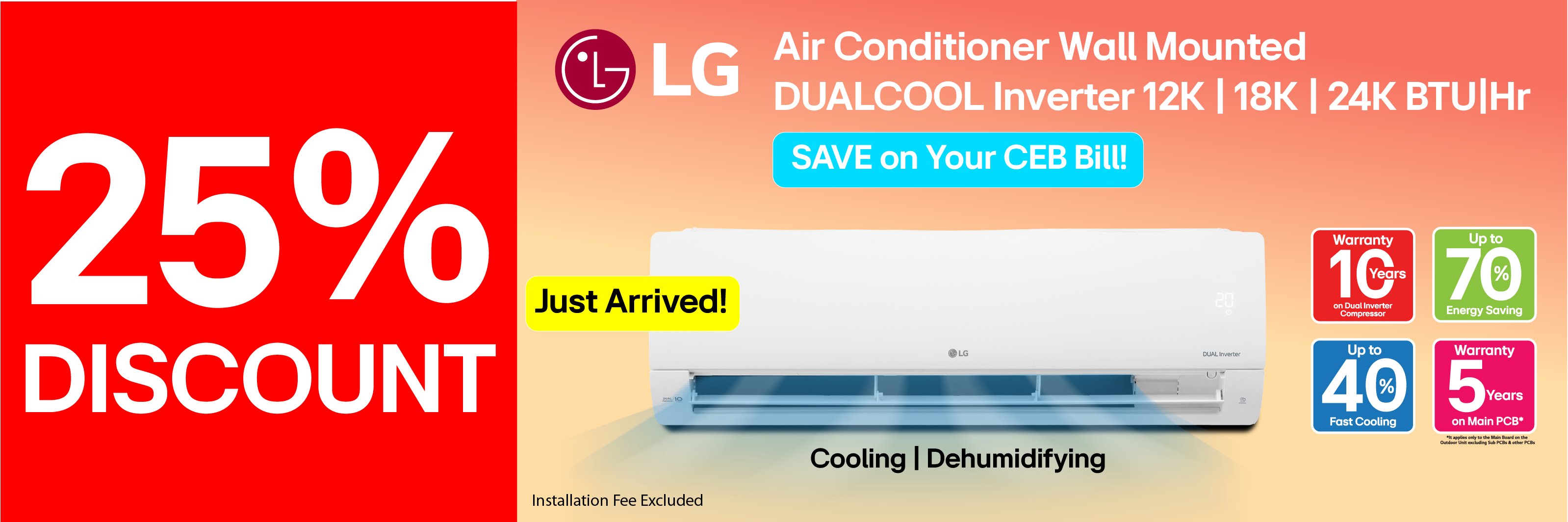 LG Air Conditioner Wall Mounted DUALCOOL Inverter