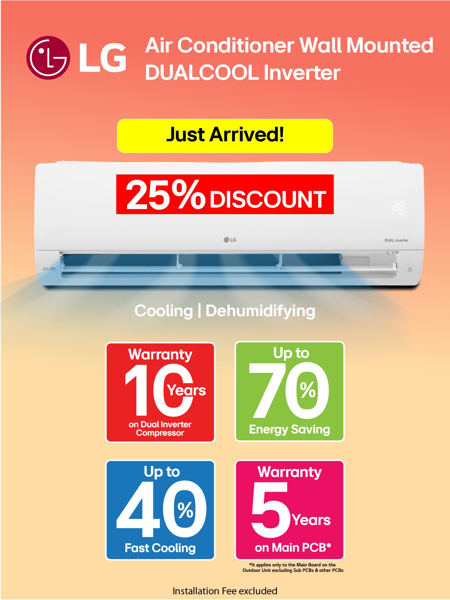 LG Air Conditioner Wall Mounted DUALCOOL Inverter