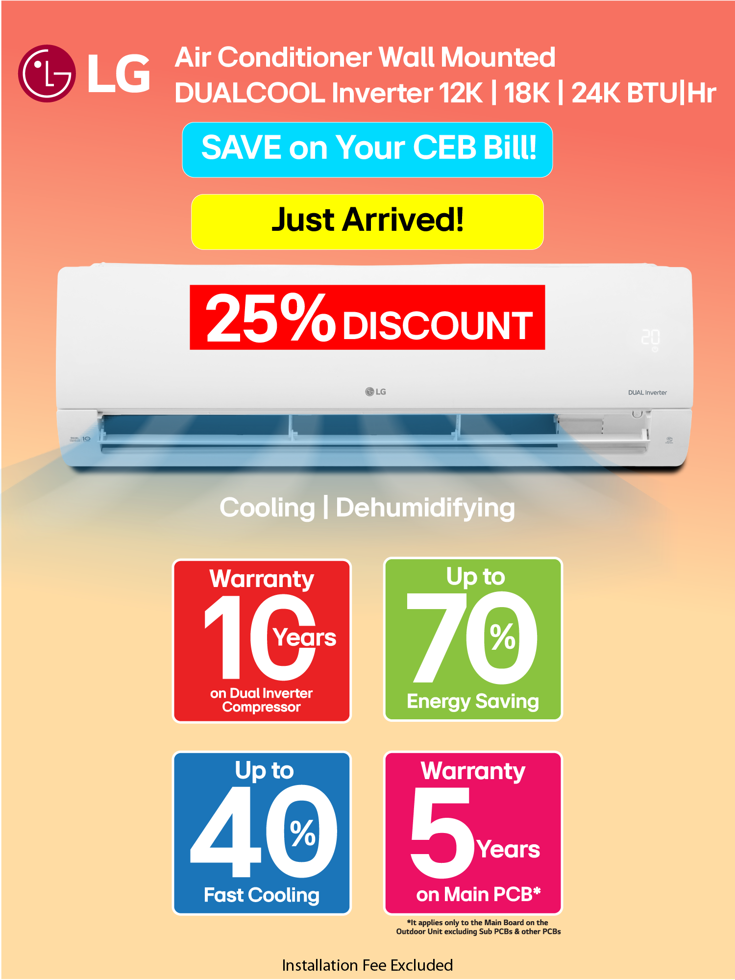 LG Air Conditioner Wall Mounted DUALCOOL Inverter