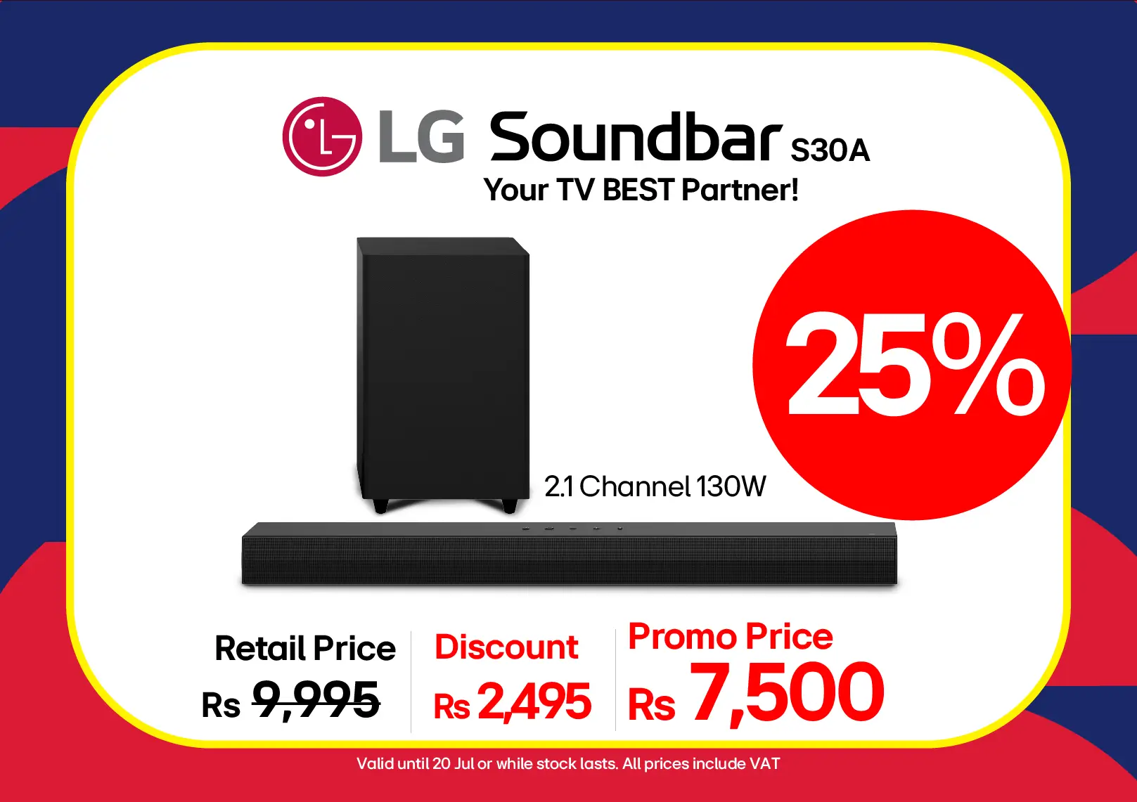 LG Sound Bar 2.1 Channel 130W