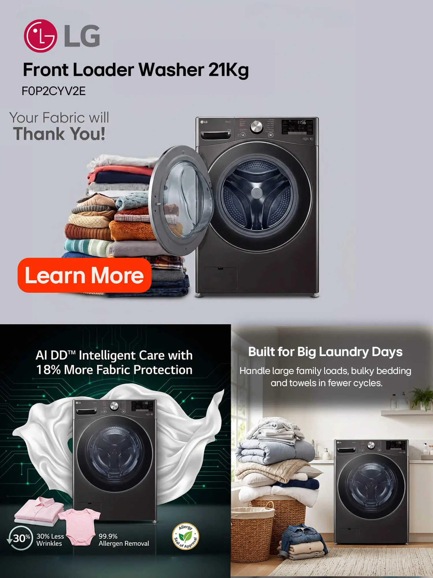 F0P2CYV2E Washer 23 Kg Promotional Banner