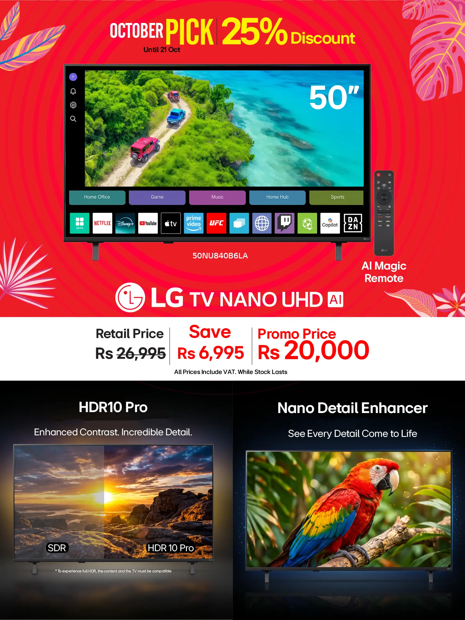 LG TV Nano UHD AI 50” 50NU840B6LA