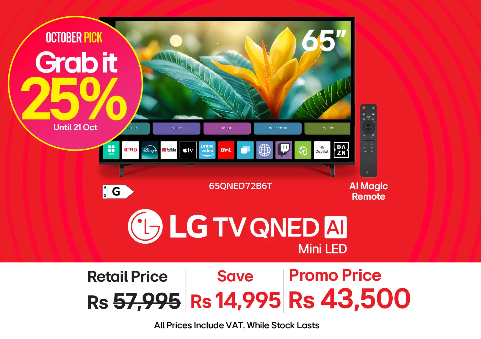 LG TV QNED AI MiniLED 65” 65QNED72B6T